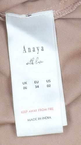 Anaya Beige One Shoulder Midi Dress, Size 6, Women