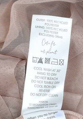 Anaya Beige One Shoulder Midi Dress, Size 6, Women