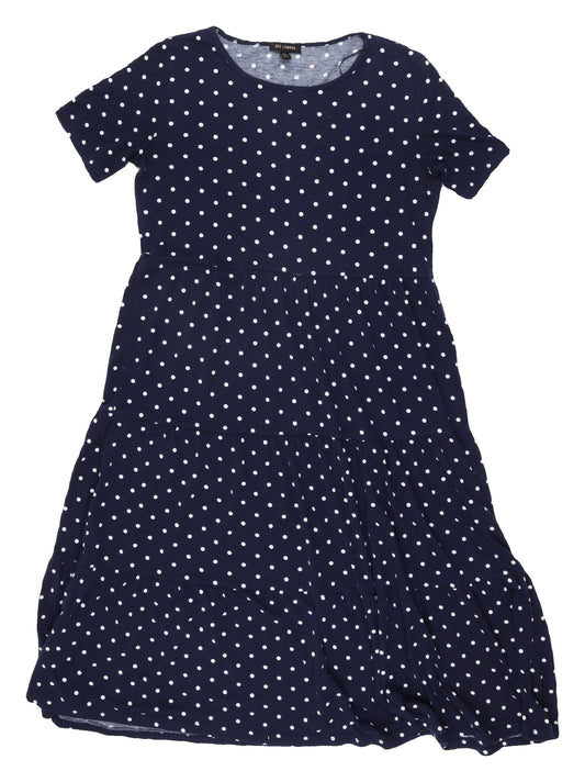 QED London Women's Blue Polka Dot Midi Dress Size M