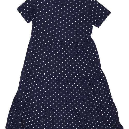 QED London Women's Blue Polka Dot Midi Dress Size M