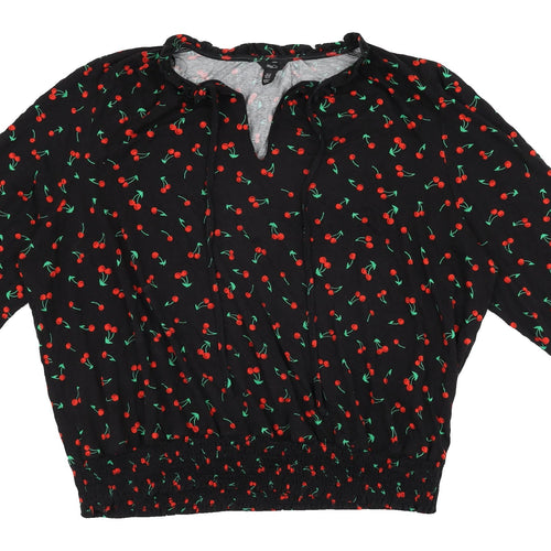 M&Co Women's Black Floral Tunic Blouse Plus Size 24