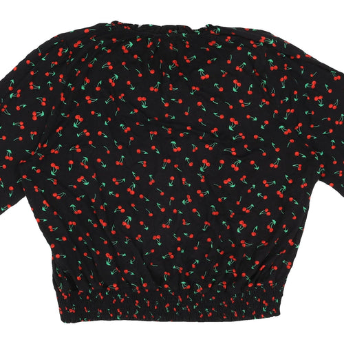 M&Co Women's Black Floral Tunic Blouse Plus Size 24