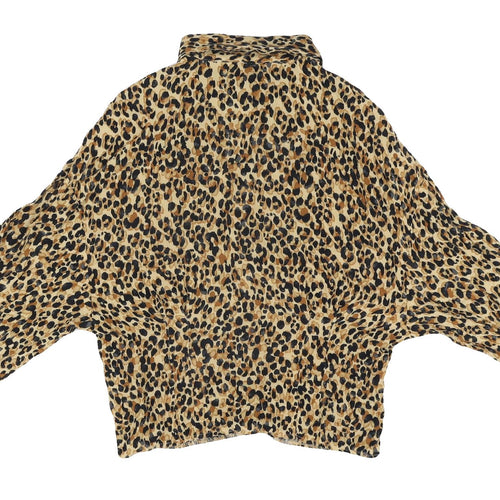 Zara Women's Leopard Print Cropped Blouse XS