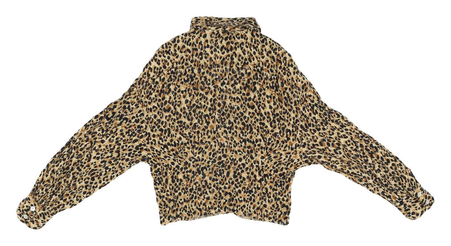 Zara Women's Leopard Print Cropped Blouse XS