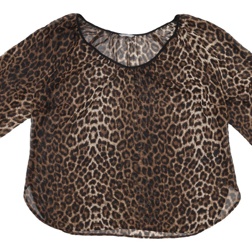 Marks and Spencer Women's Brown Animal Blouse Size 20