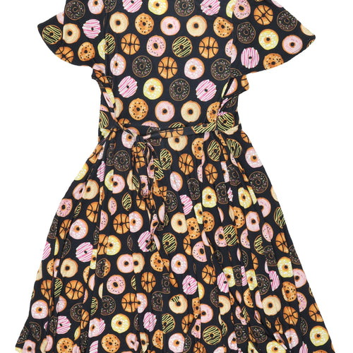 Lady V London Multicoloured Novelty Wrap Dress Size 20
