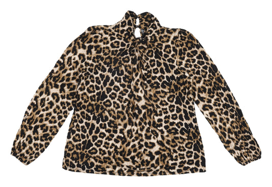 M&Co Women’s Leopard Print Blouse, UK 12, Viscose