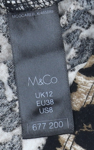 M&Co Women’s Leopard Print Blouse, UK 12, Viscose