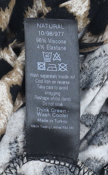 M&Co Women’s Leopard Print Blouse, UK 12, Viscose