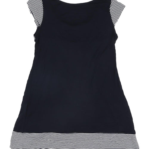 Natural Women's Black Tunic with Button Accents, M