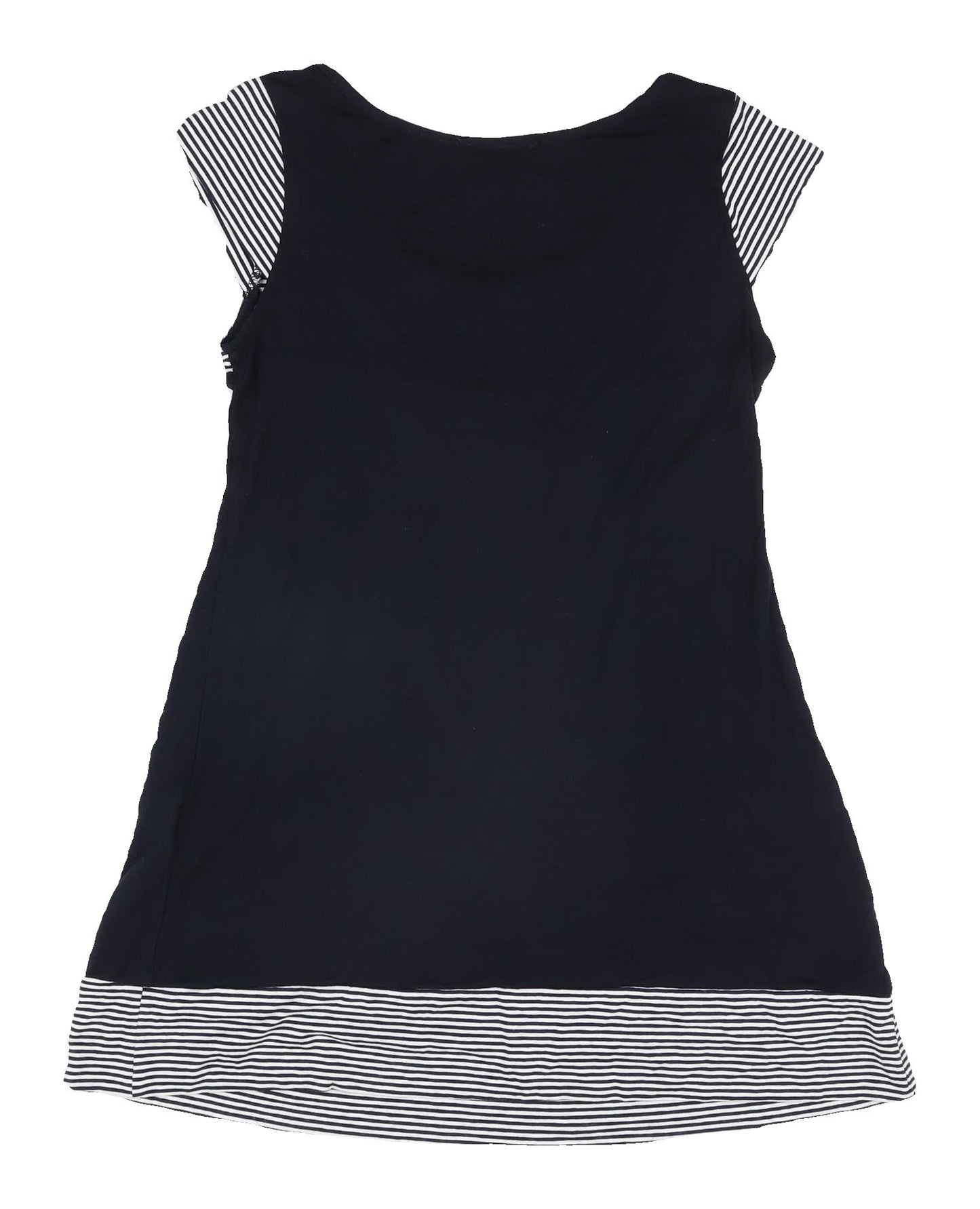 Natural Women's Black Tunic with Button Accents, M