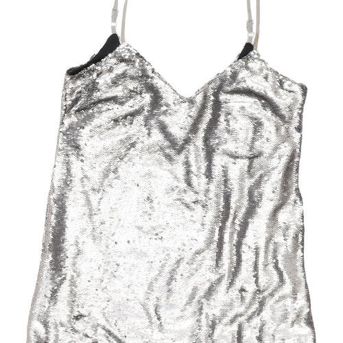 Missguided Women's Silver Sequin Camisole Top S