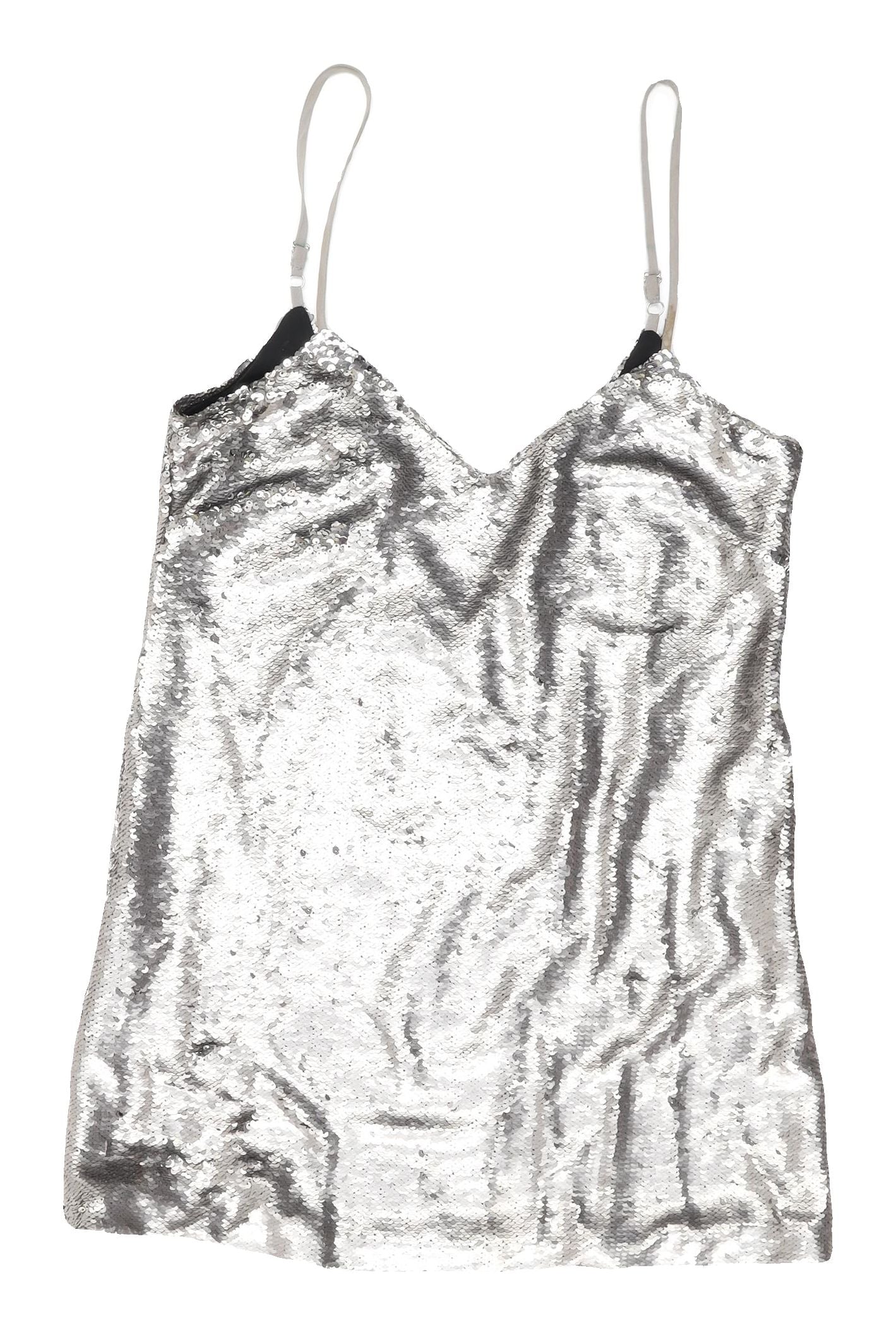 Missguided Women's Silver Sequin Camisole Top S