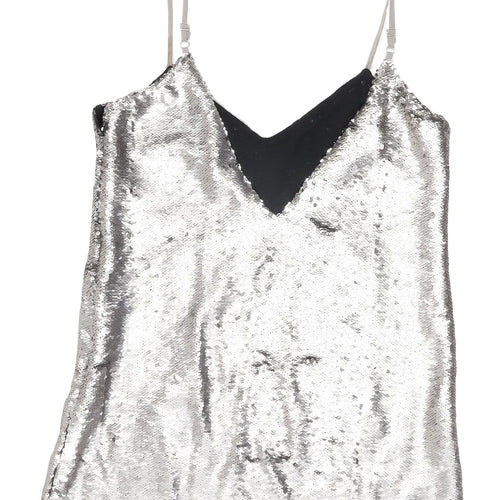 Missguided Women's Silver Sequin Camisole Top S