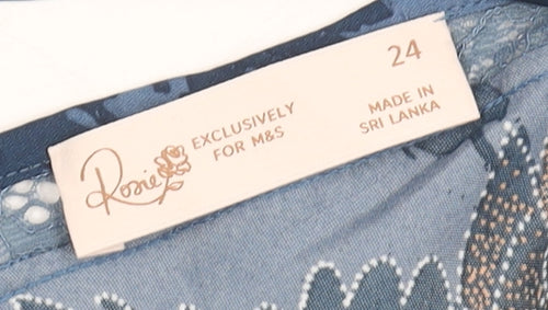 Marks and Spencer Blue Animal Print Slip Dress