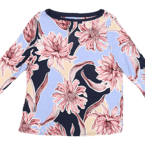 Marks and Spencer Women's Blue Floral Jersey Blouse 14