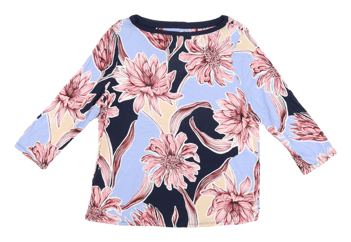 Marks and Spencer Women's Blue Floral Jersey Blouse 14