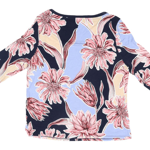 Marks and Spencer Women's Blue Floral Jersey Blouse 14
