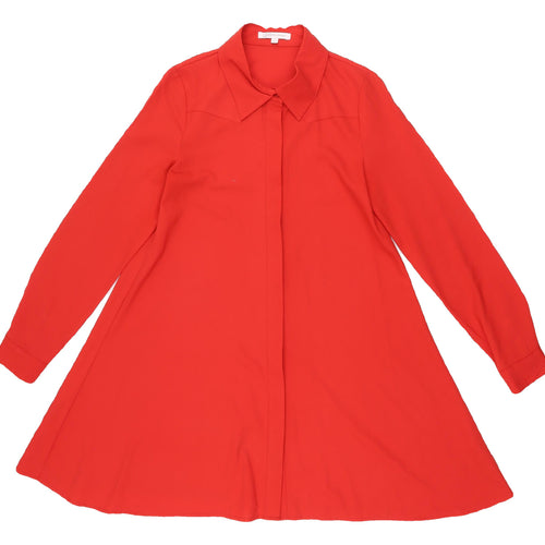Glamorous Red Collared Women's XS Shirt Dress