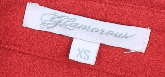 Glamorous Red Collared Women's XS Shirt Dress