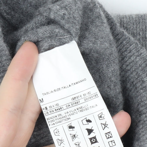 Stile Benetton Women's Grey Roll Neck Wool Jumper M