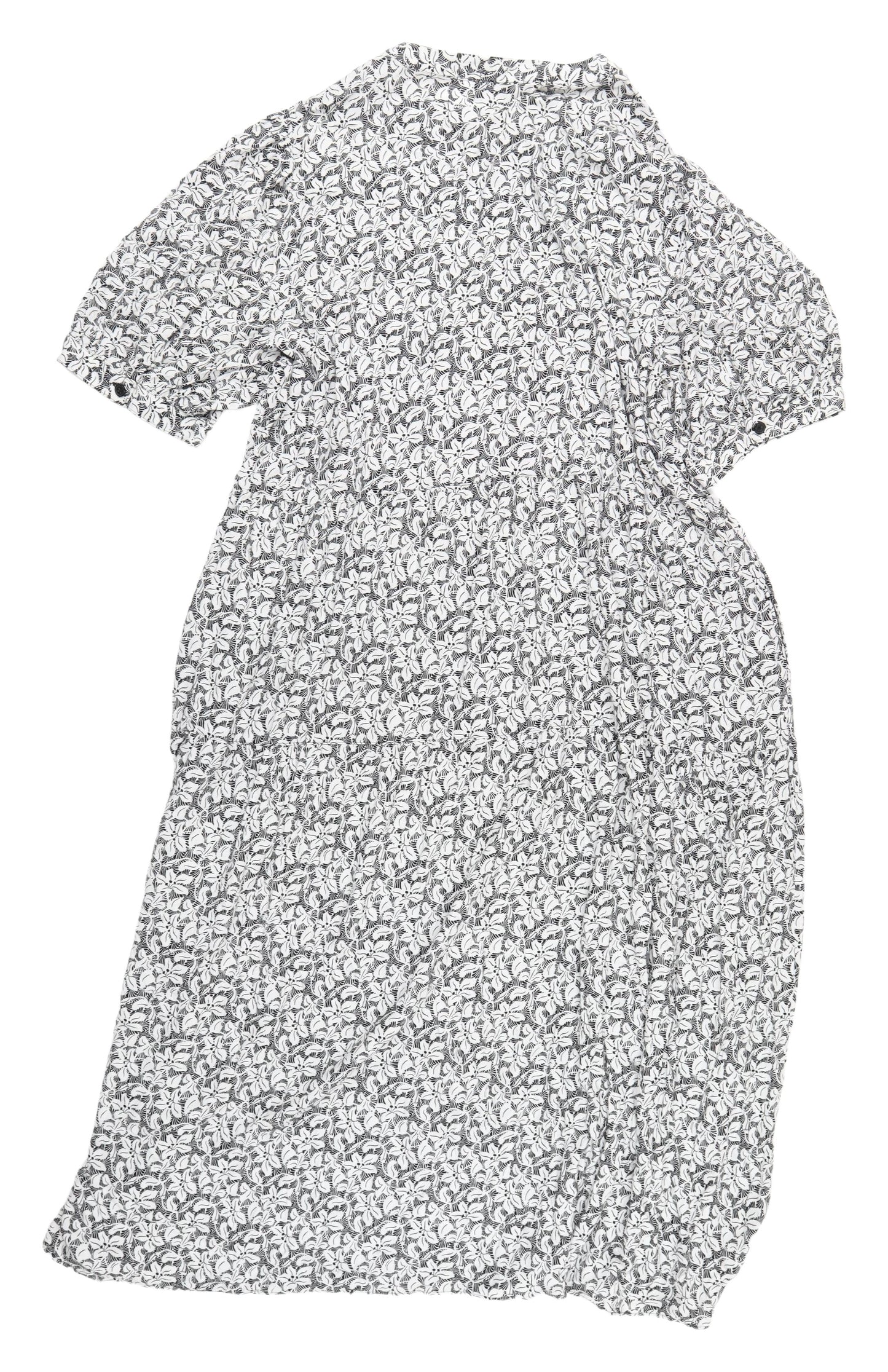 Marks and Spencer Women's Black Floral Dress, Size 22