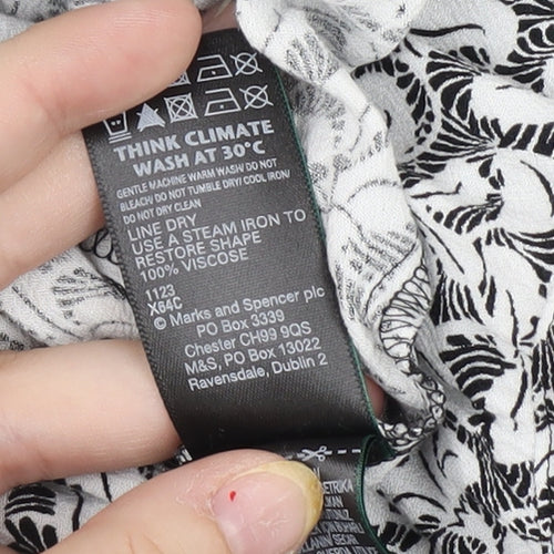 Marks and Spencer Women's Black Floral Dress, Size 22