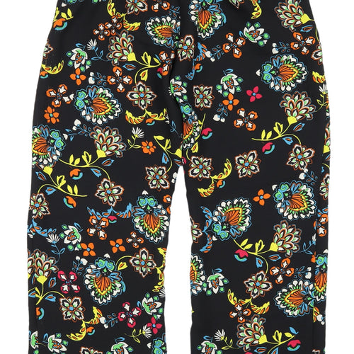 River Island Women's Black Floral Cropped Trousers Size 10