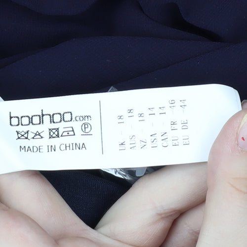 Boohoo Women's Black A-Line Long Dress Size 18