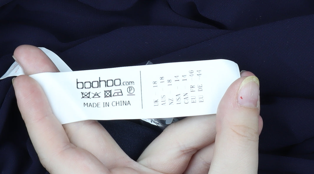 Boohoo Women's Black A-Line Long Dress Size 18