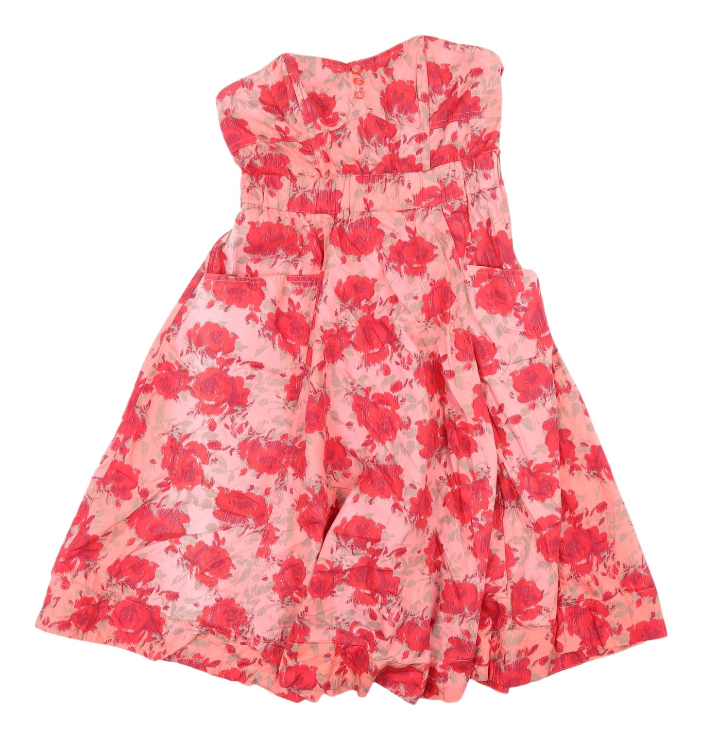 H&M Women's Floral Strapless Dress, Size 6, Multicolour