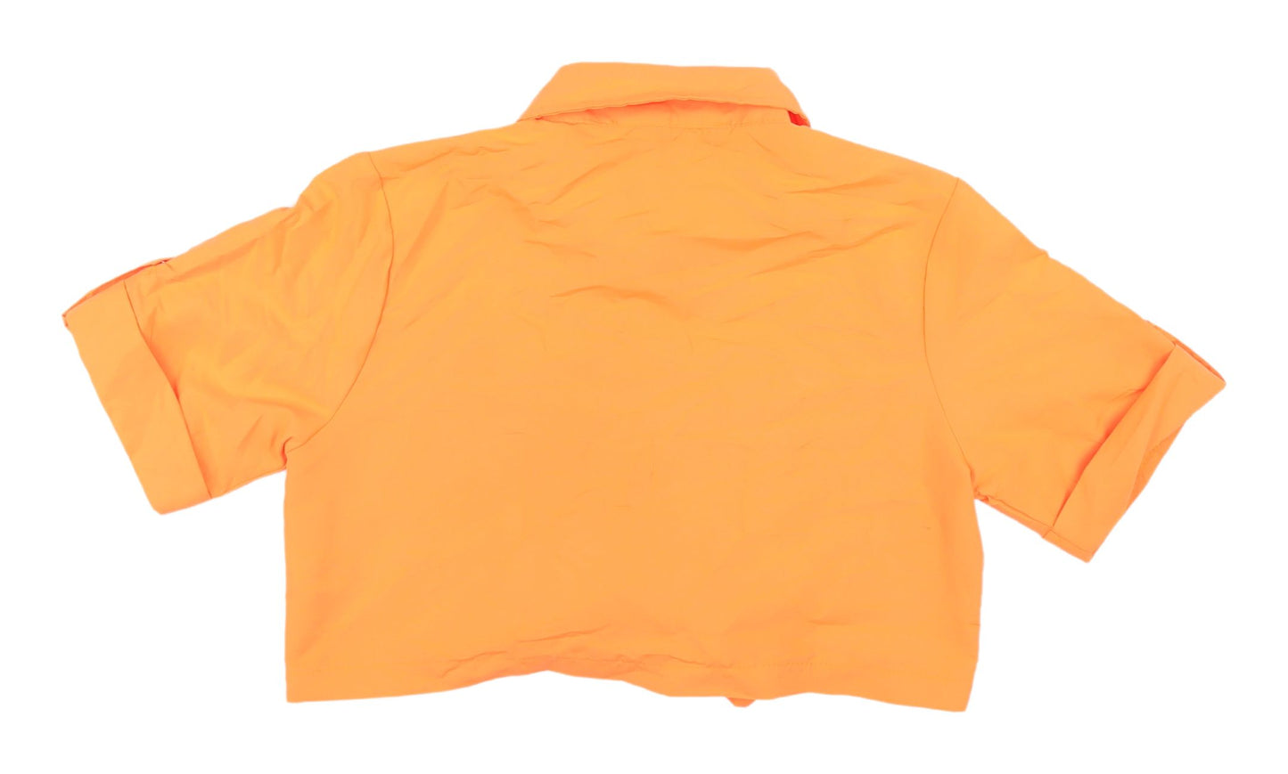 Rising Orange Cropped Button-Up Shirt, Size L