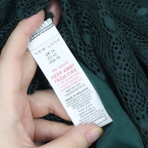 New Look Women's Green Sleeveless Dress UK 14