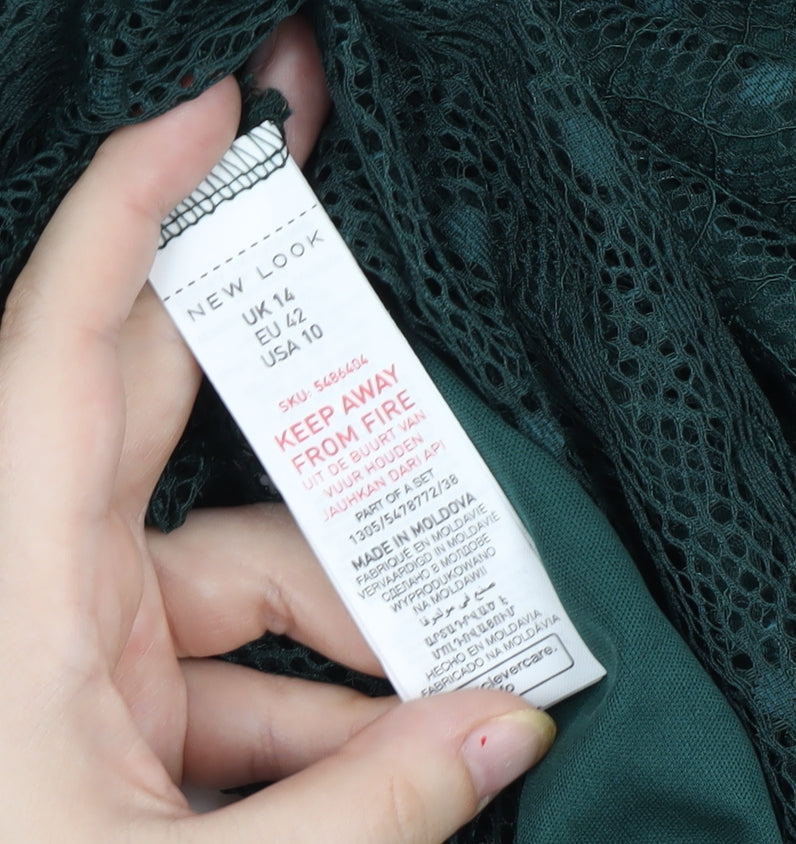 New Look Women's Green Sleeveless Dress UK 14