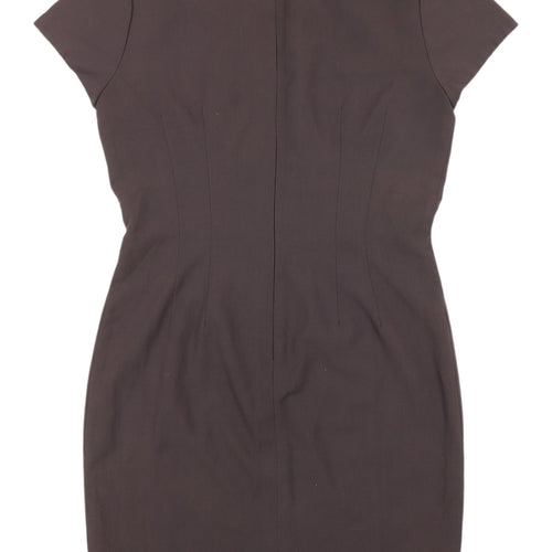 Warehouse Women's Brown Sheath Dress Size 16 Classic Workwear