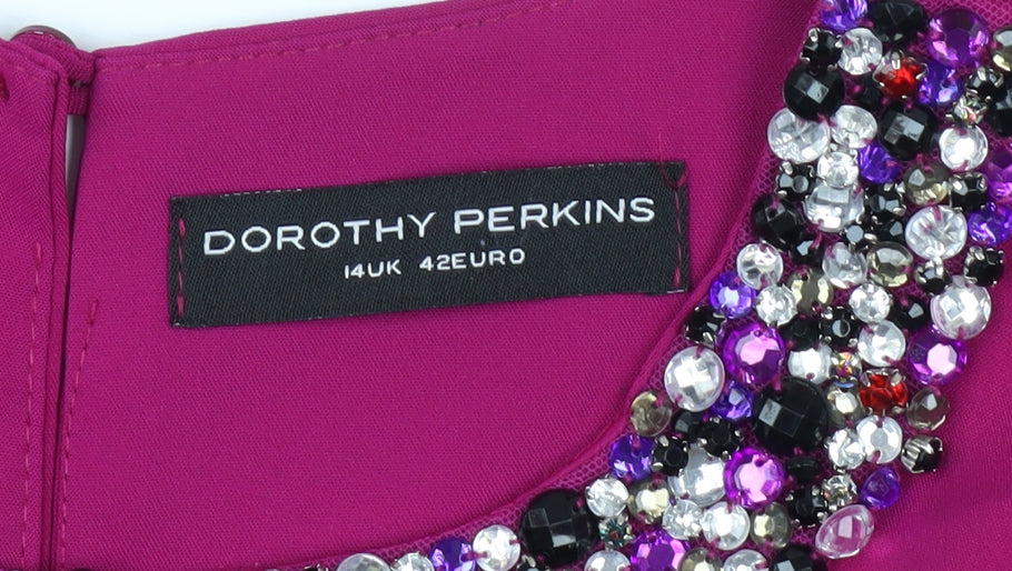Dorothy Perkins Women’s Pink Beaded Dress Size 14