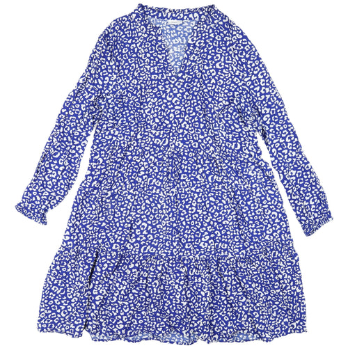 Saint Tropez Women's Blue Animal Print Dress XL
