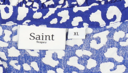 Saint Tropez Women's Blue Animal Print Dress XL