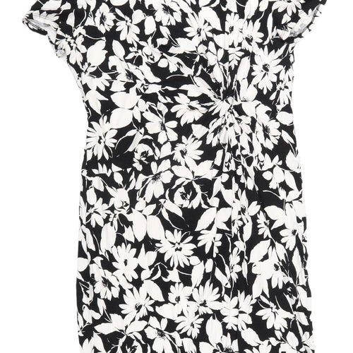 Precis Women's Petite Black Floral Sheath Dress Size 16