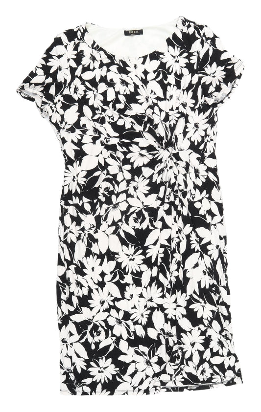 Precis Women's Petite Black Floral Sheath Dress Size 16