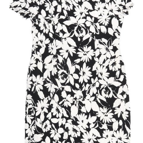 Precis Women's Petite Black Floral Sheath Dress Size 16