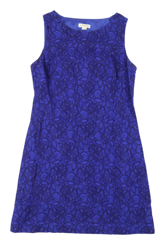 Monsoon Women's Blue Lace Shift Dress Size 14