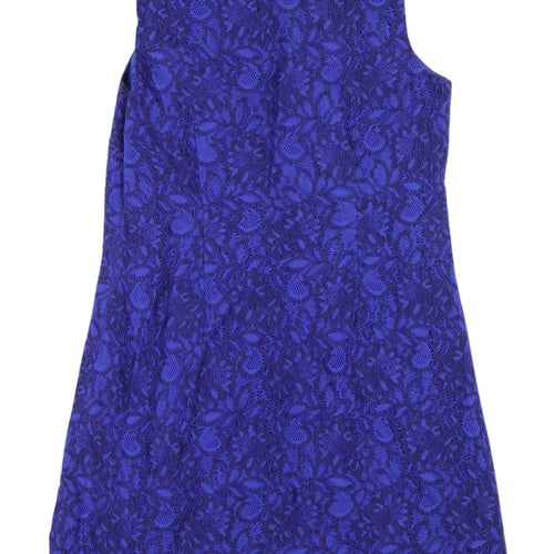 Monsoon Women's Blue Lace Shift Dress Size 14