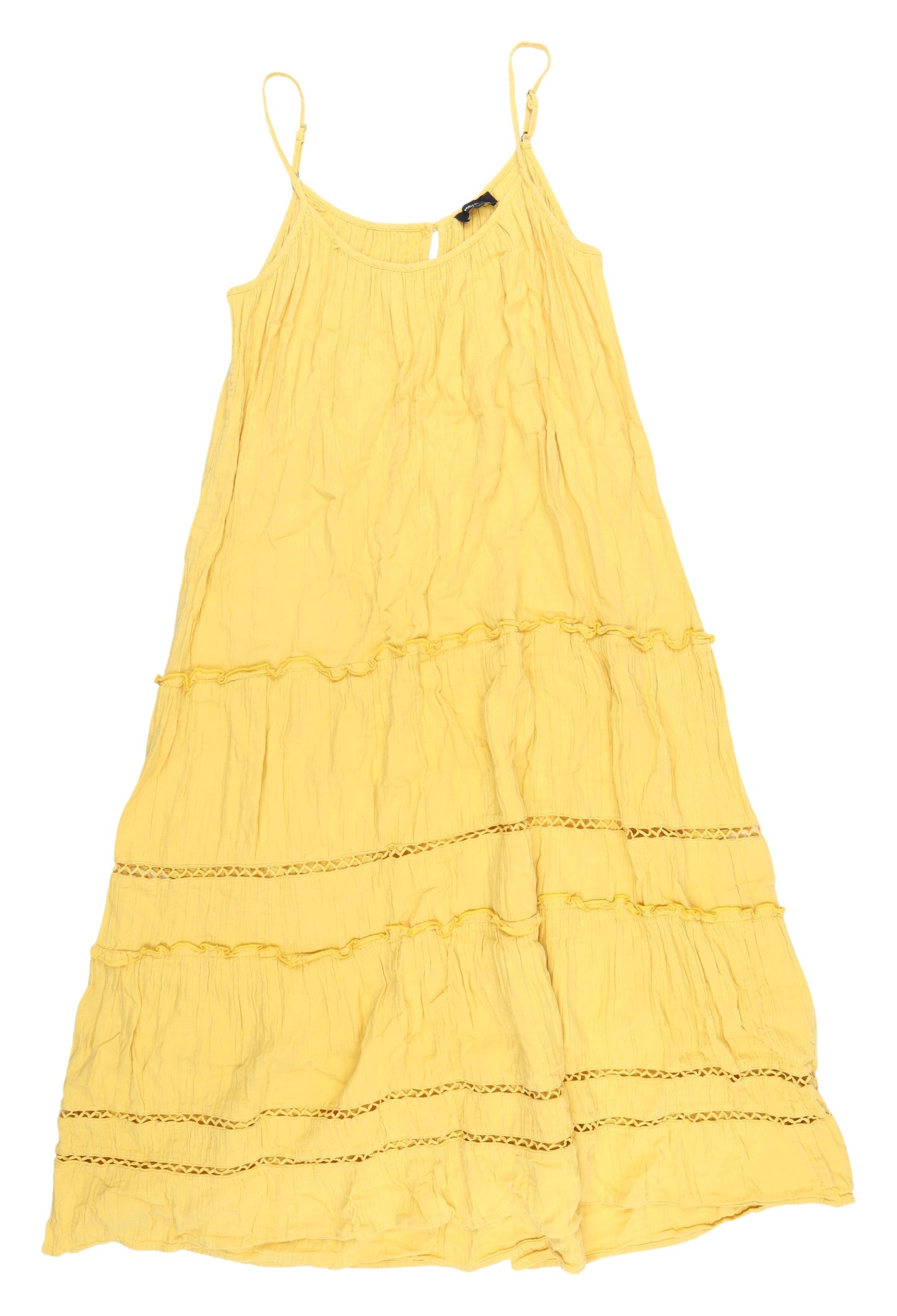 ME+EM Women's Yellow Cotton Midi Slip Dress Size 14