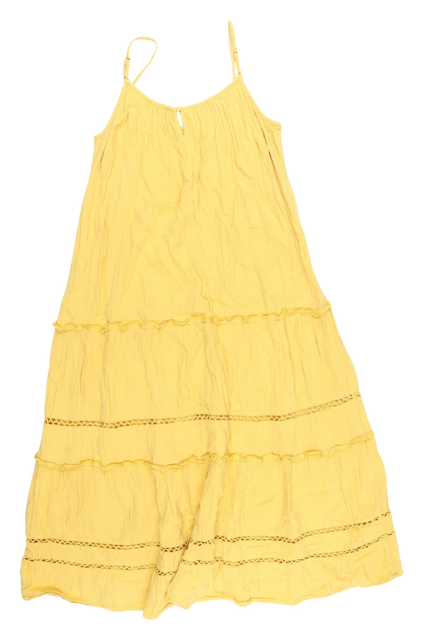 ME+EM Women's Yellow Cotton Midi Slip Dress Size 14