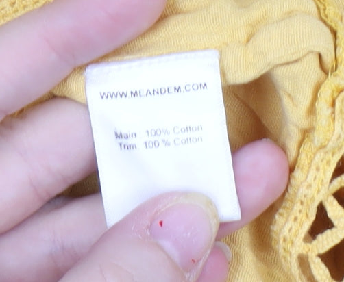 ME+EM Women's Yellow Cotton Midi Slip Dress Size 14