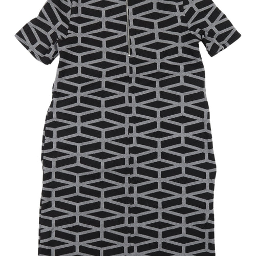 Wallis Women's Black Geometric Shift Dress Size 10