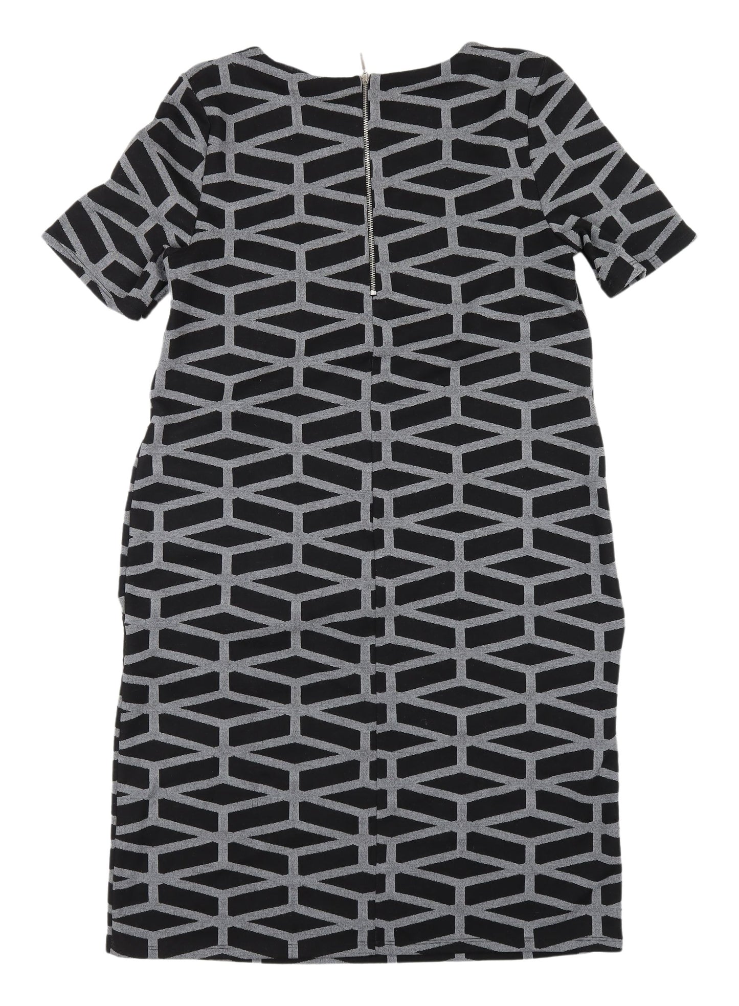 Wallis Women's Black Geometric Shift Dress Size 10