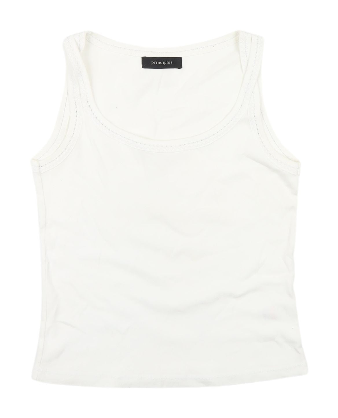 Principles Women's White Cotton Tank Top Size 10