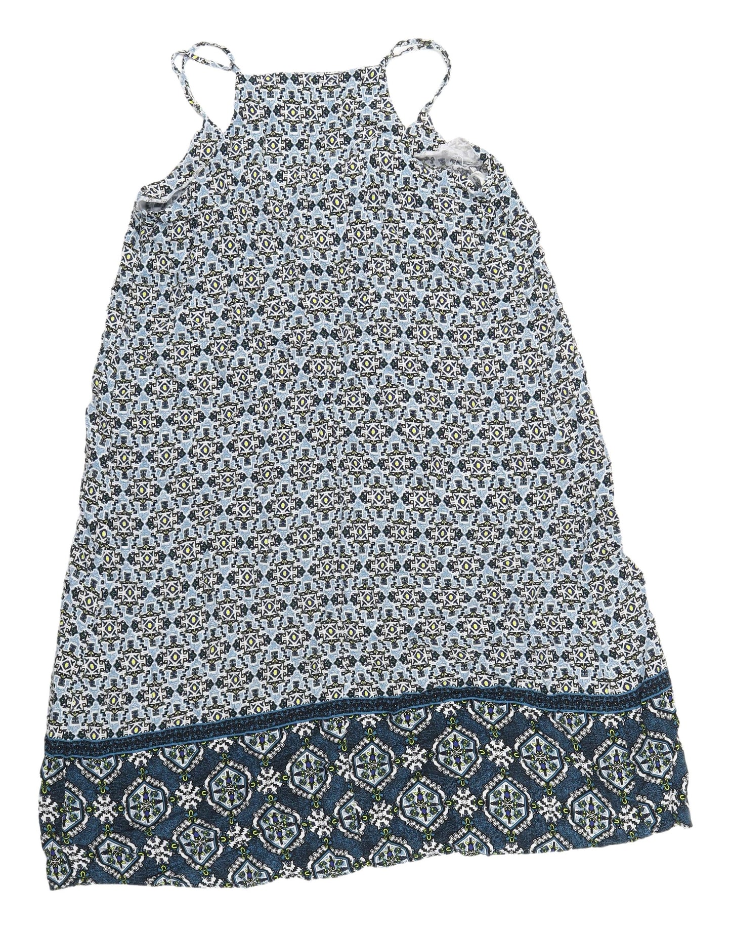 New Look Women's Blue Geometric Sleeveless Dress